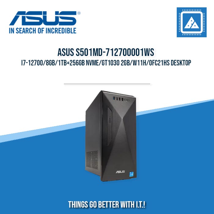 ASUS S501MD-712700001WS I7-12700/8GB/1TB+256GB NVME/GT1030 2GB/W11H/OFC21HS DESKTOP ASUS S501MD-712700001WS I7-12700/8GB/1TB+256GB NVME/GT1030 2GB/W11H/OFC21HS DESKTOP